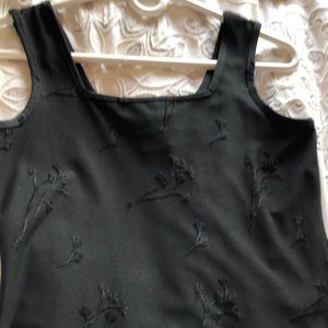 Vintage 90s Black Embroidered Maxi Dress